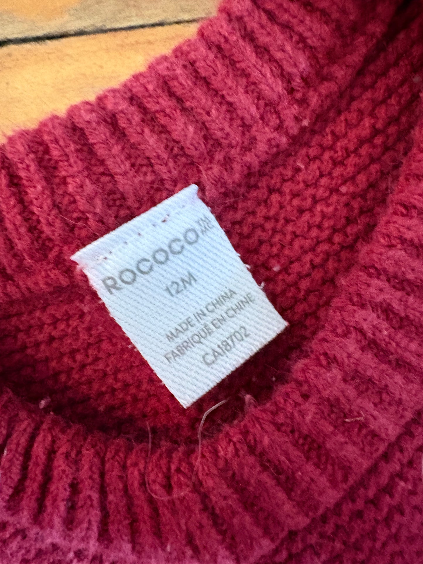 Chandail rococo 12 mois (cmb)