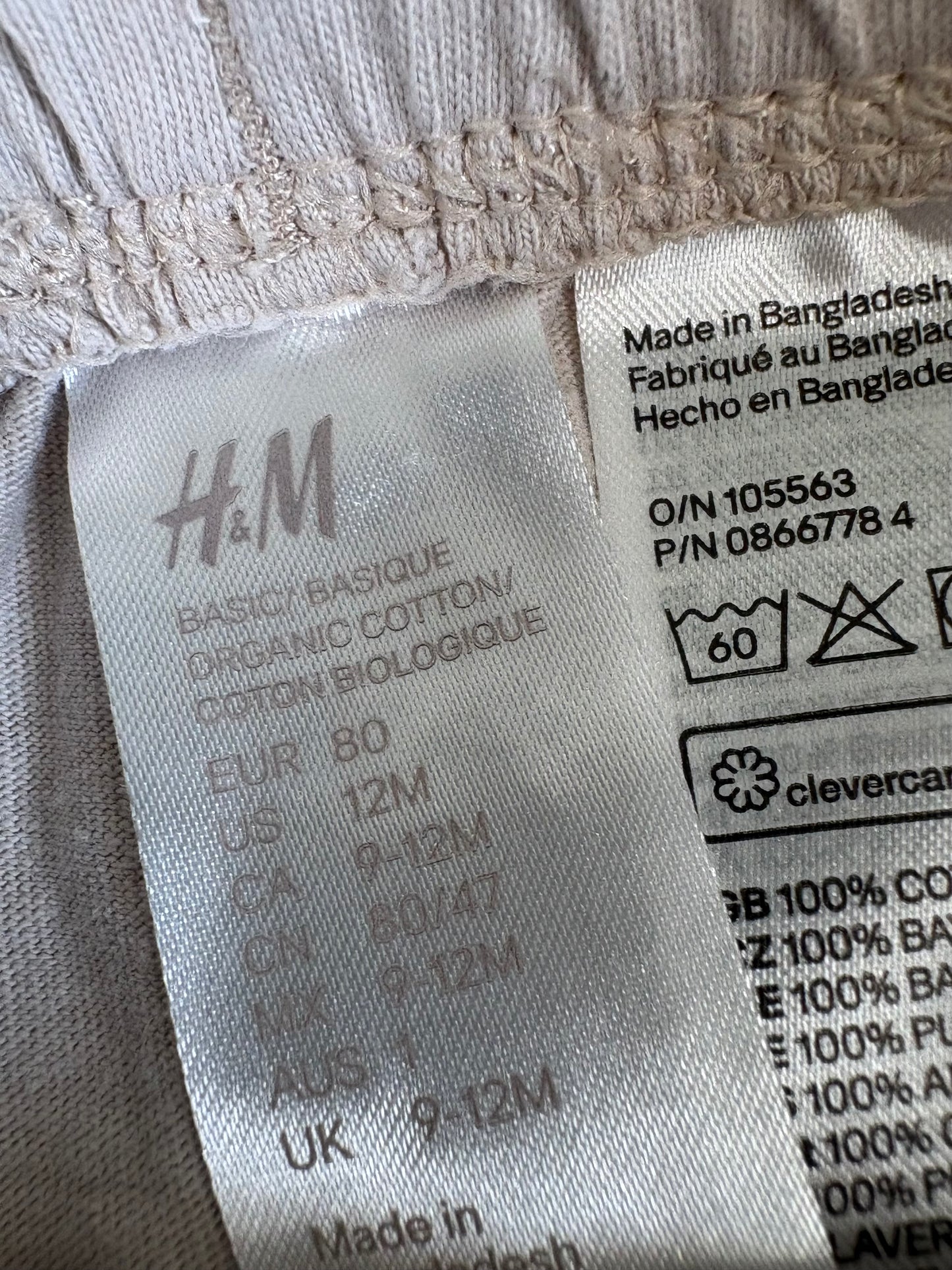 Pantalon h&m 9-12 mois (cmb)