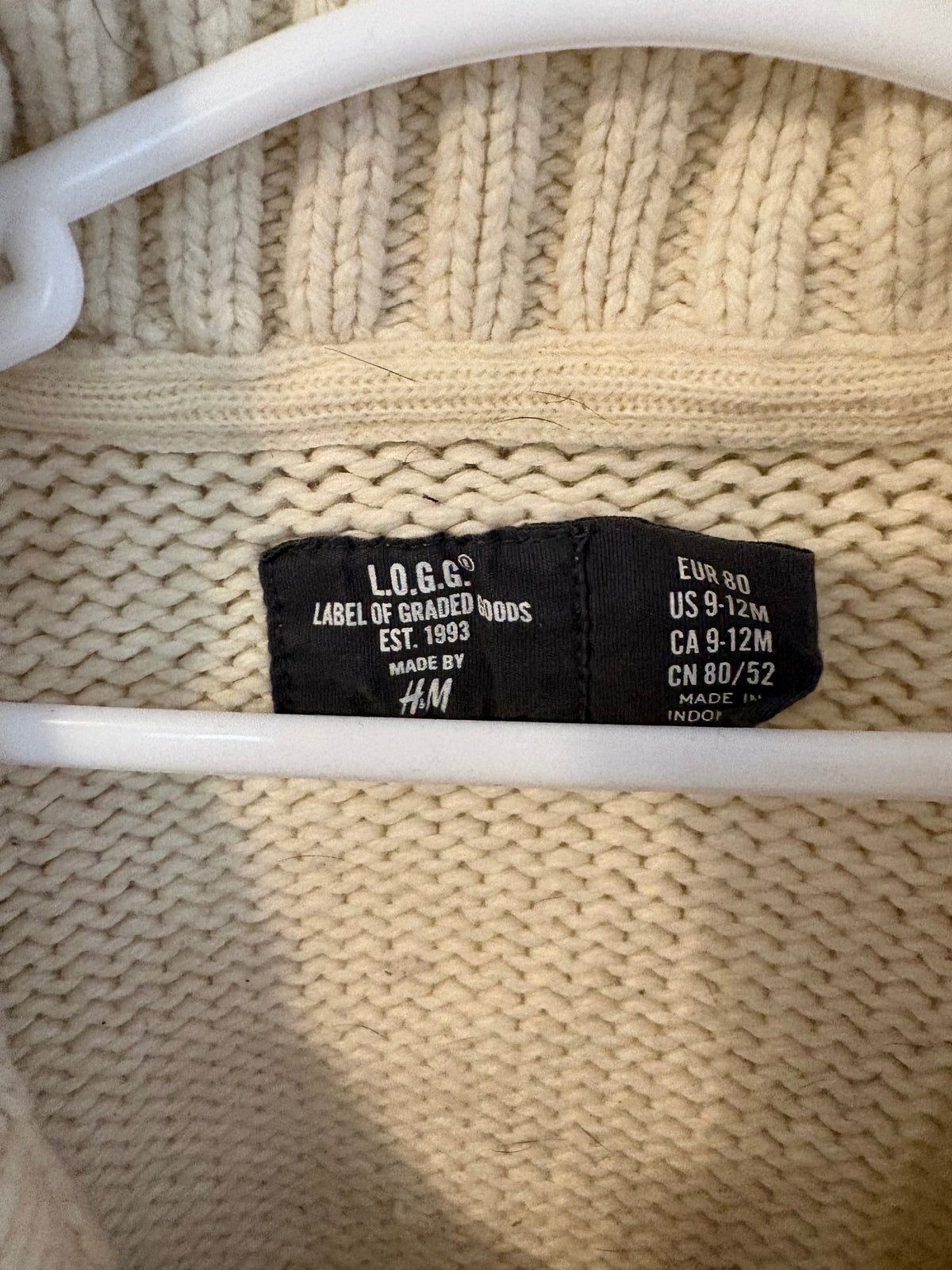 Cardignan h&m l.o.g.g 9-12 mois