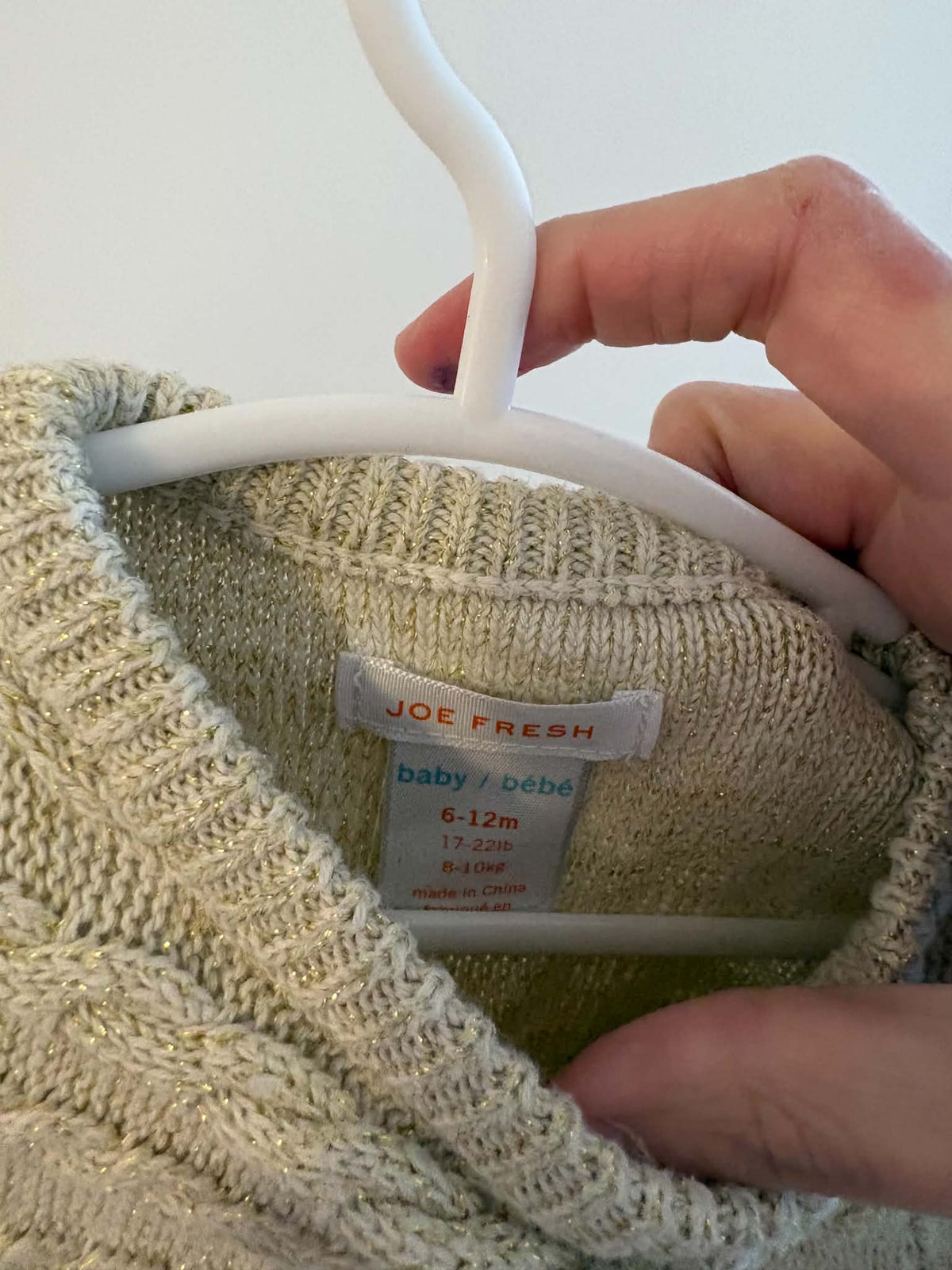 Robe tricot joe fresh 6-12 mois brillant
