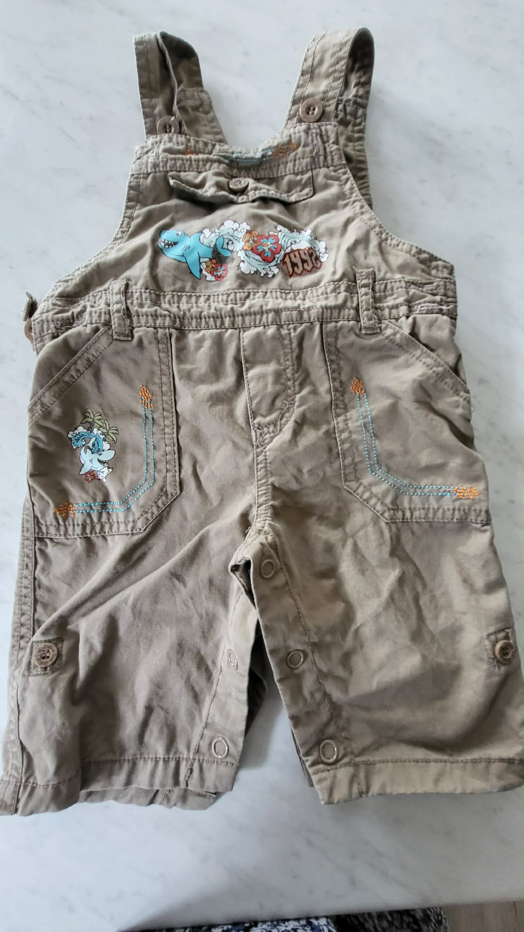 Salopette vintage doux calins 3-6 mois