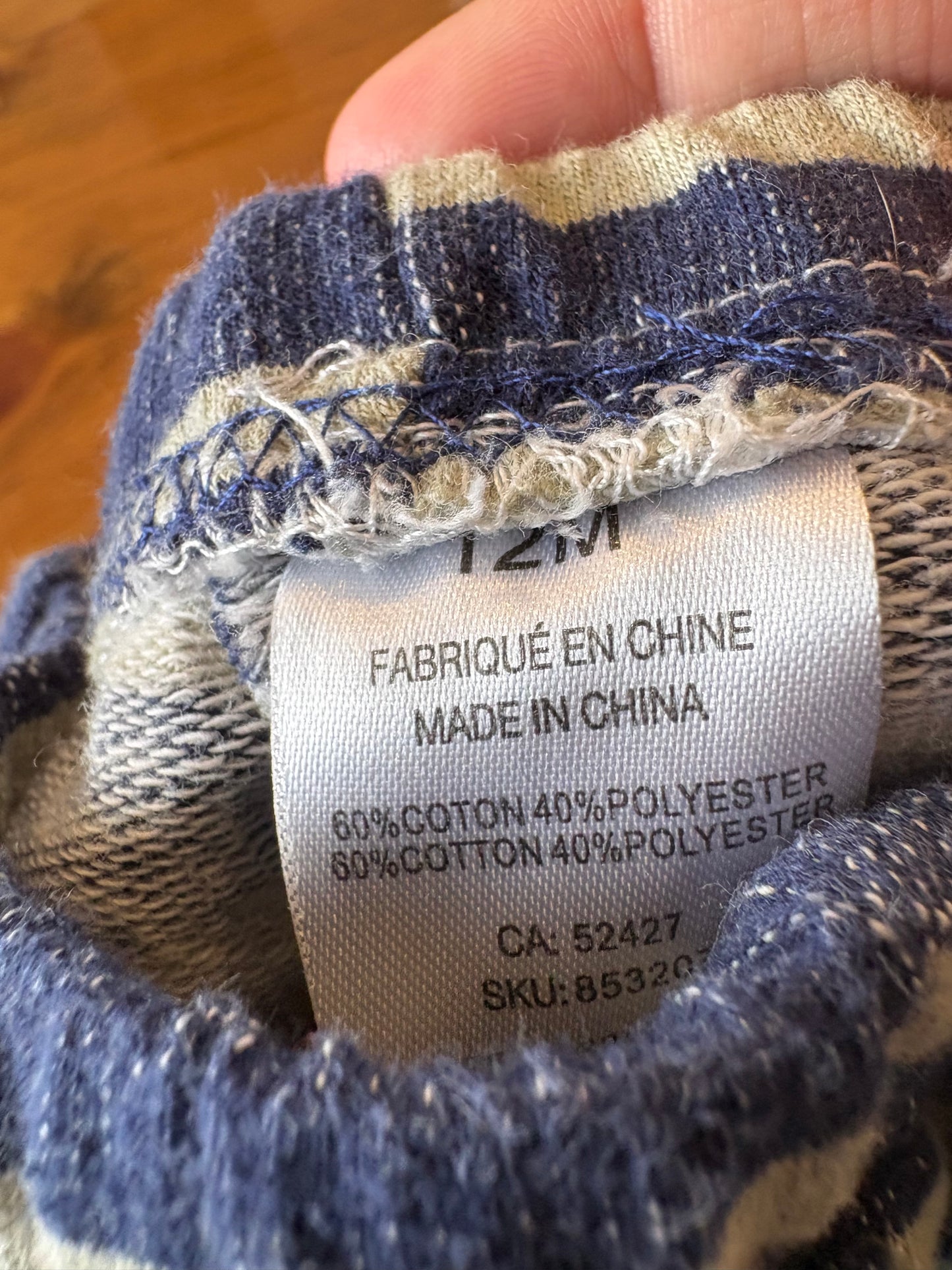 Pantalon pas de marque grandeur 12 mois