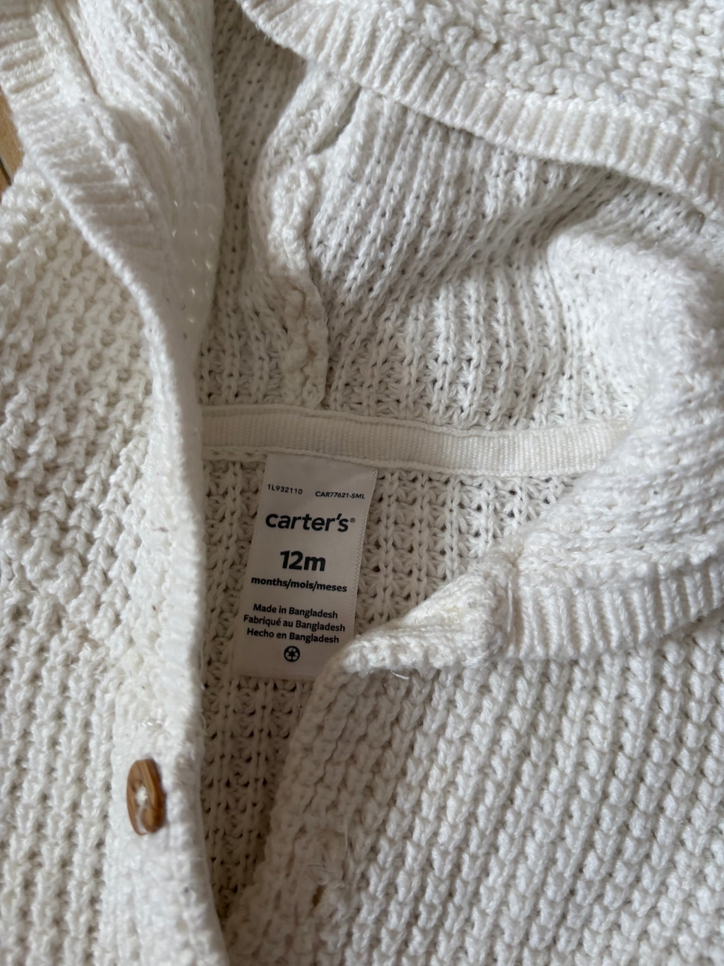 Veste tricot carter’s 12 mois (consignationML)