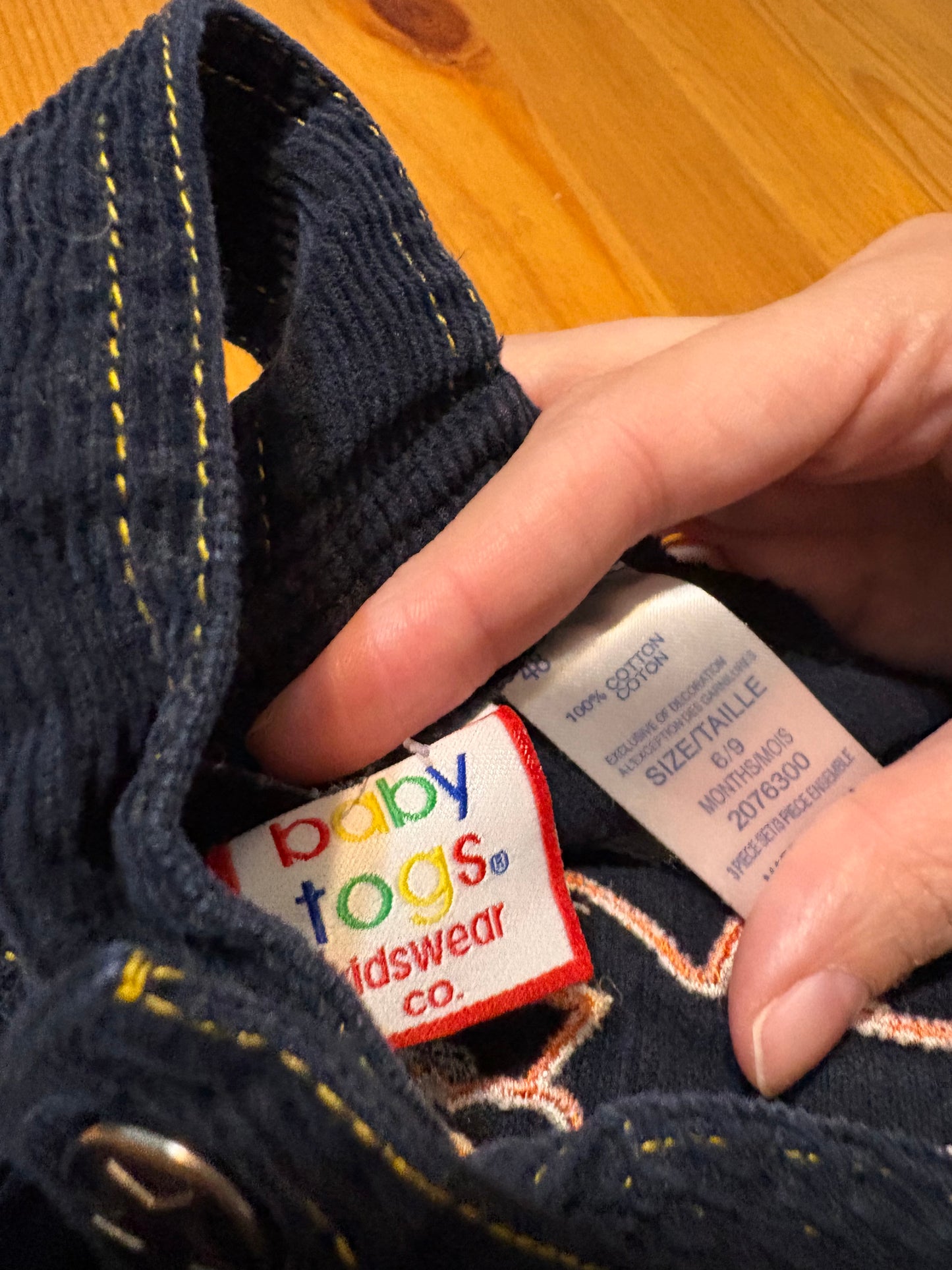 Salopette vintage baby togs 6-9 mois