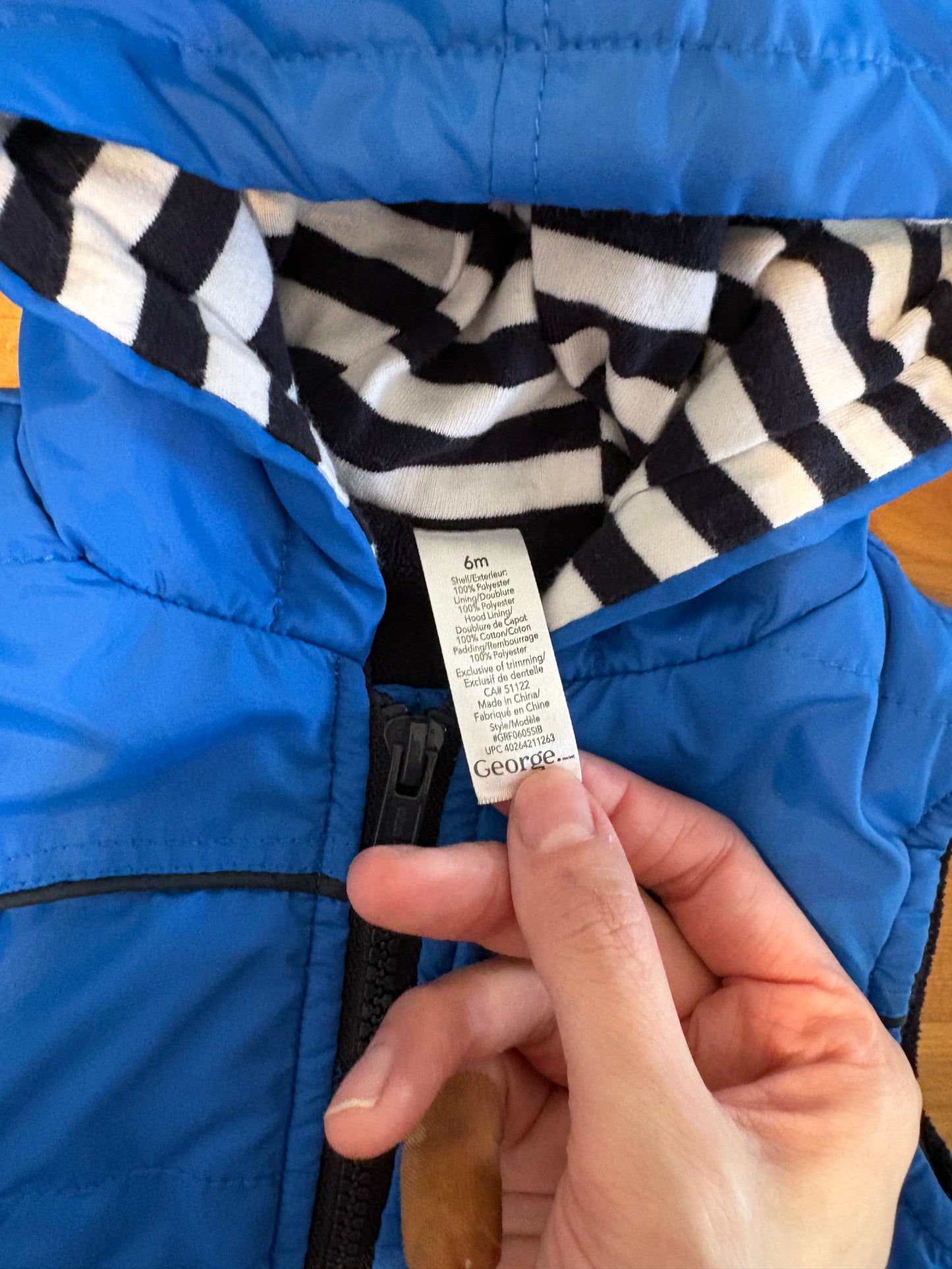 Veste sans manche doublé george 6 mois
