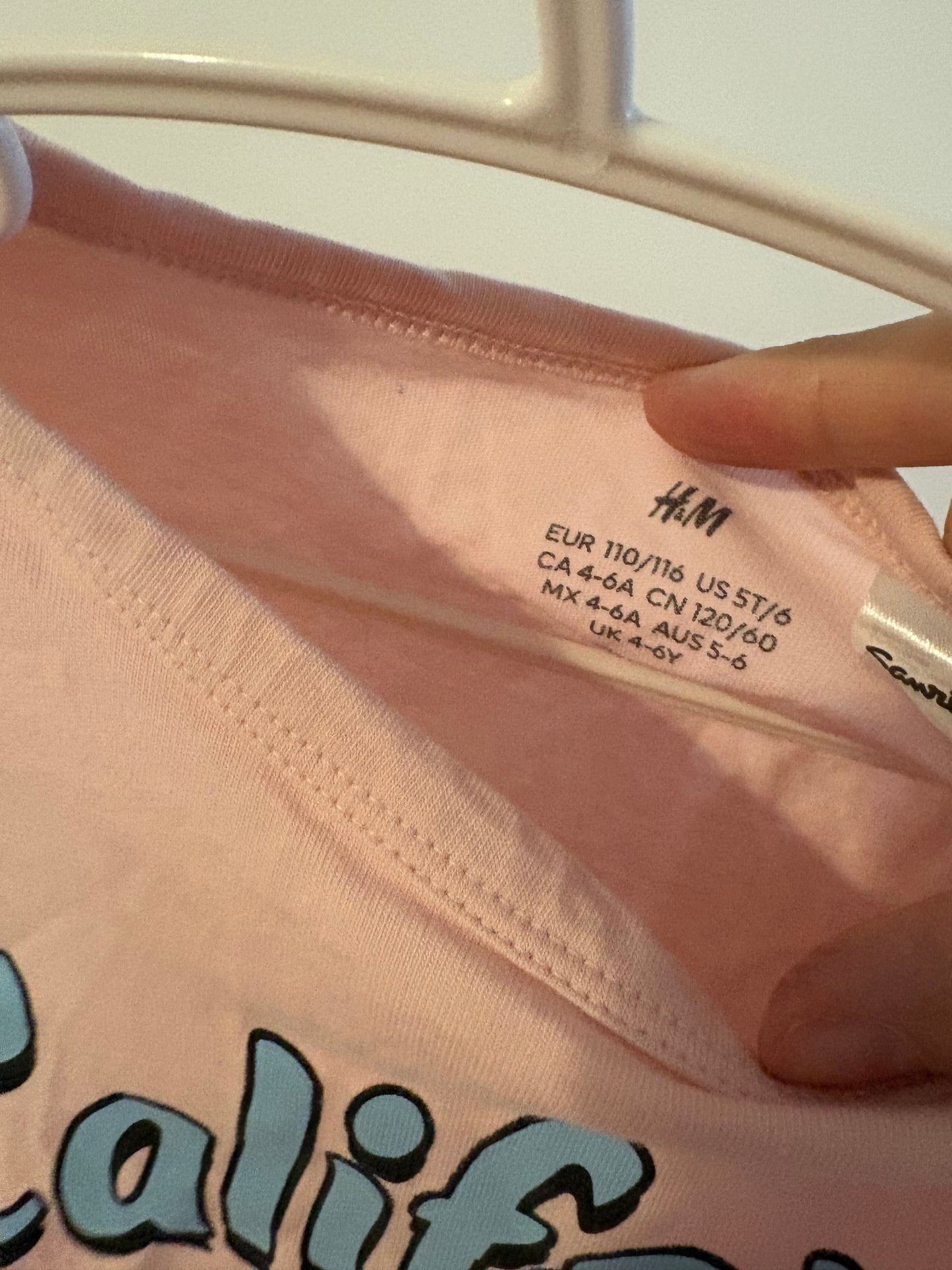 t-shirt h&m 4-6 ans