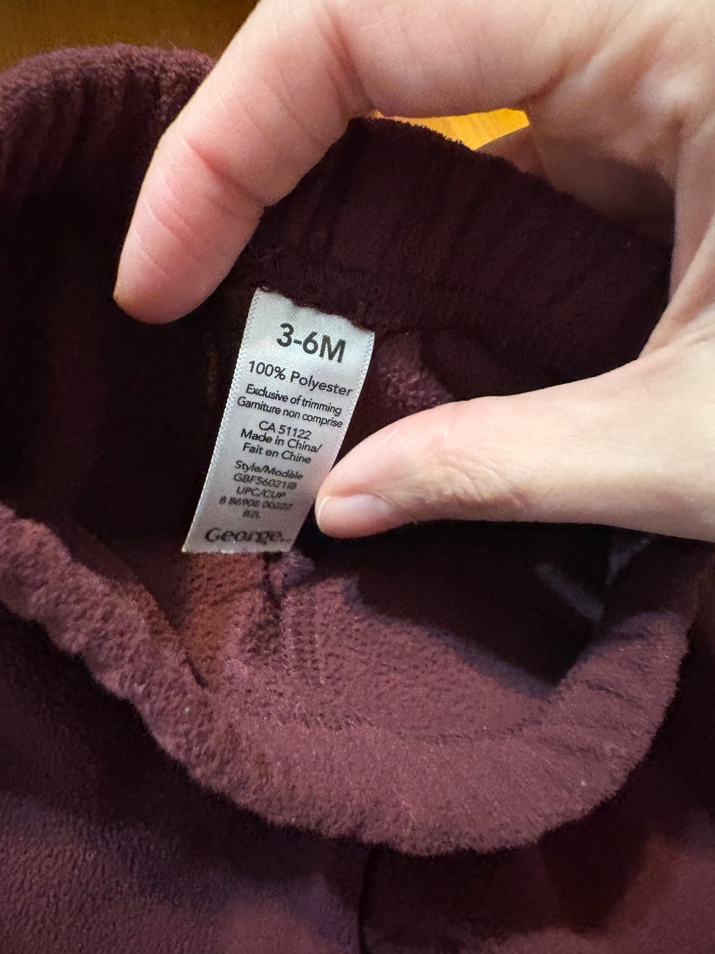 Pantalon en polar 3-6 mois george