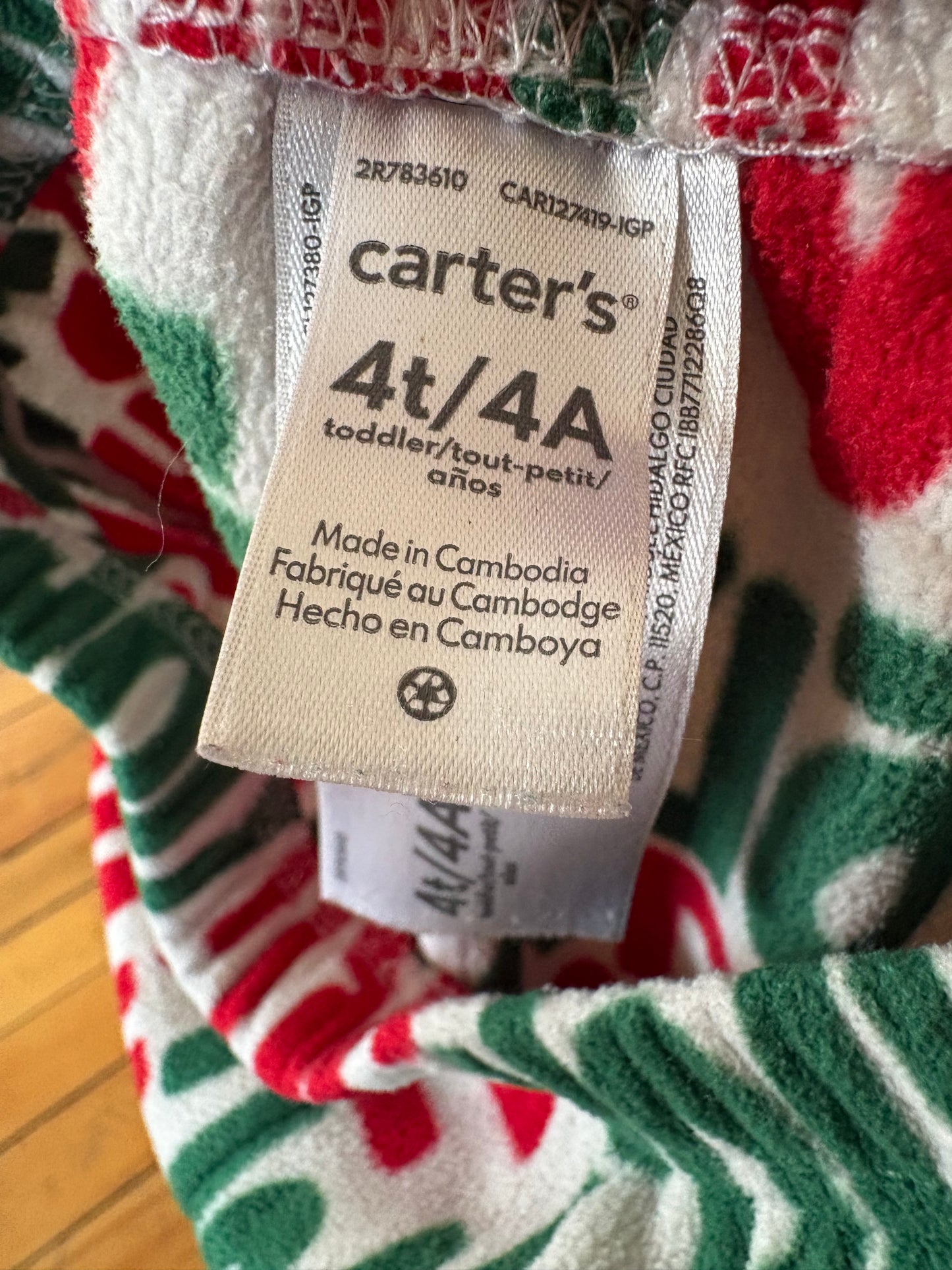 Bas de pantalon Noël carter's 4T (cmb)