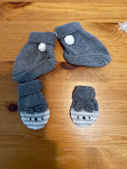 Ensemble pantouffles et mitaines souris mini medium