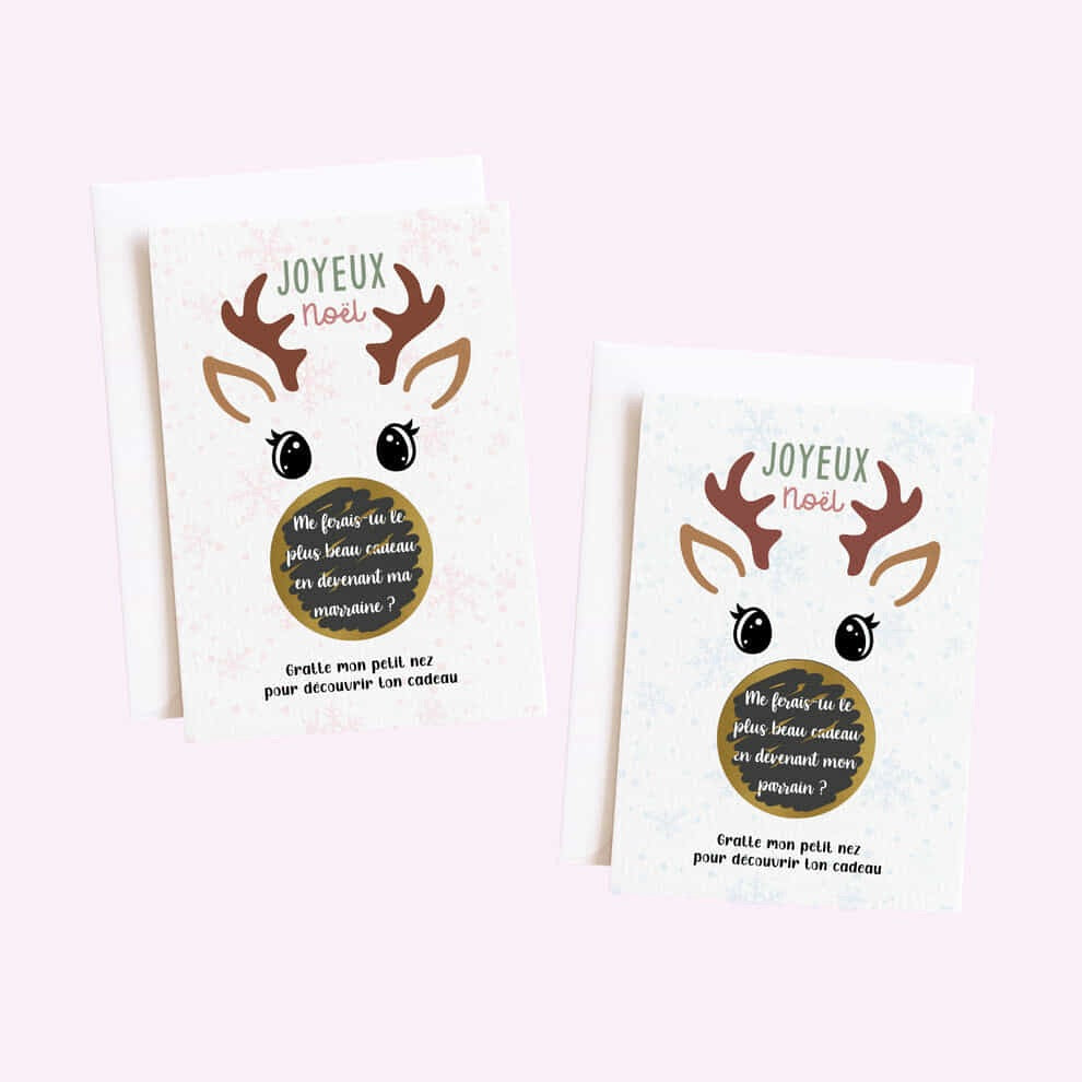 Carte à gratter de noël veux tu être mon parrain/ marraine