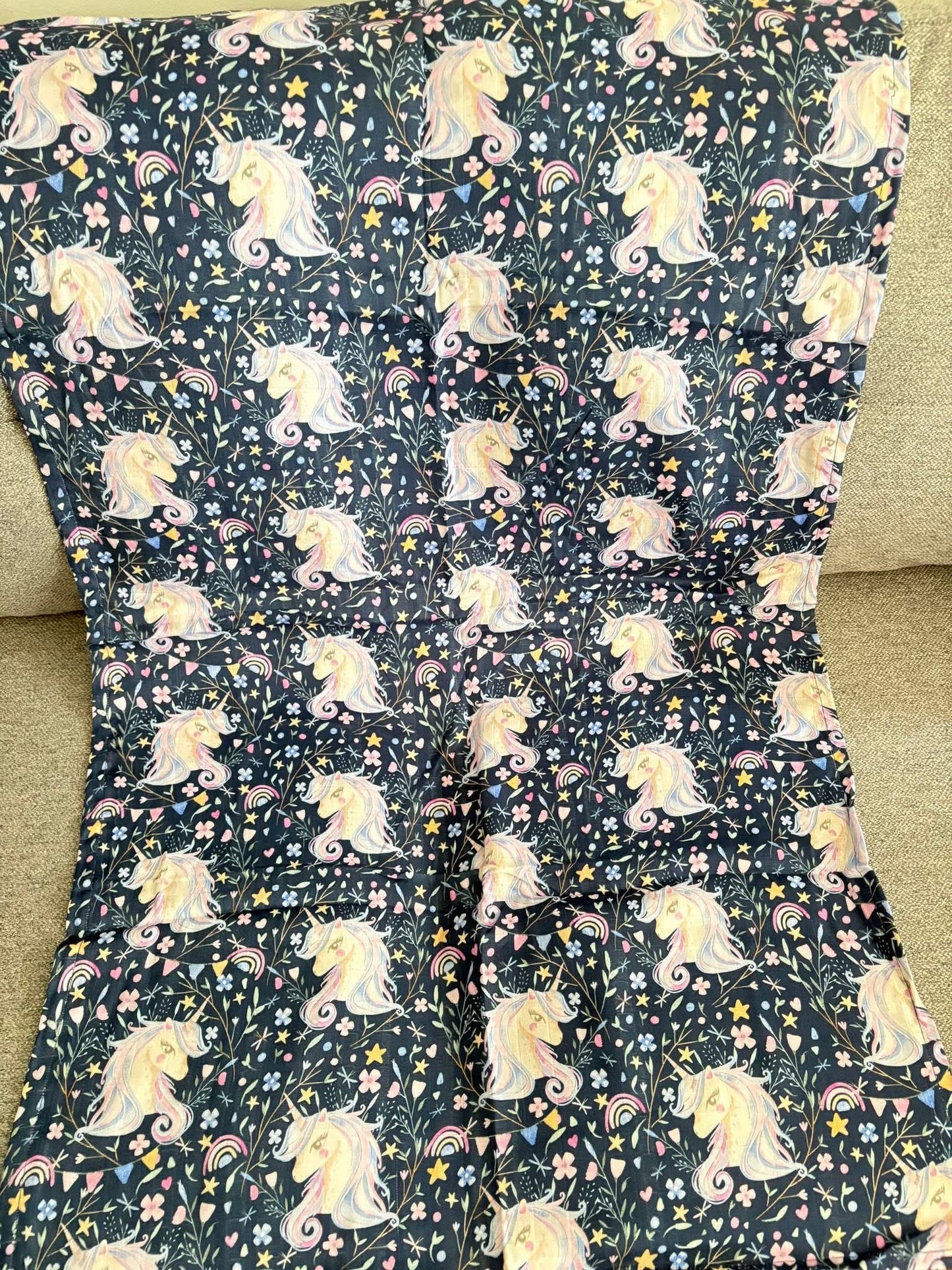 Mouseline licorne 🦄 25x39 po