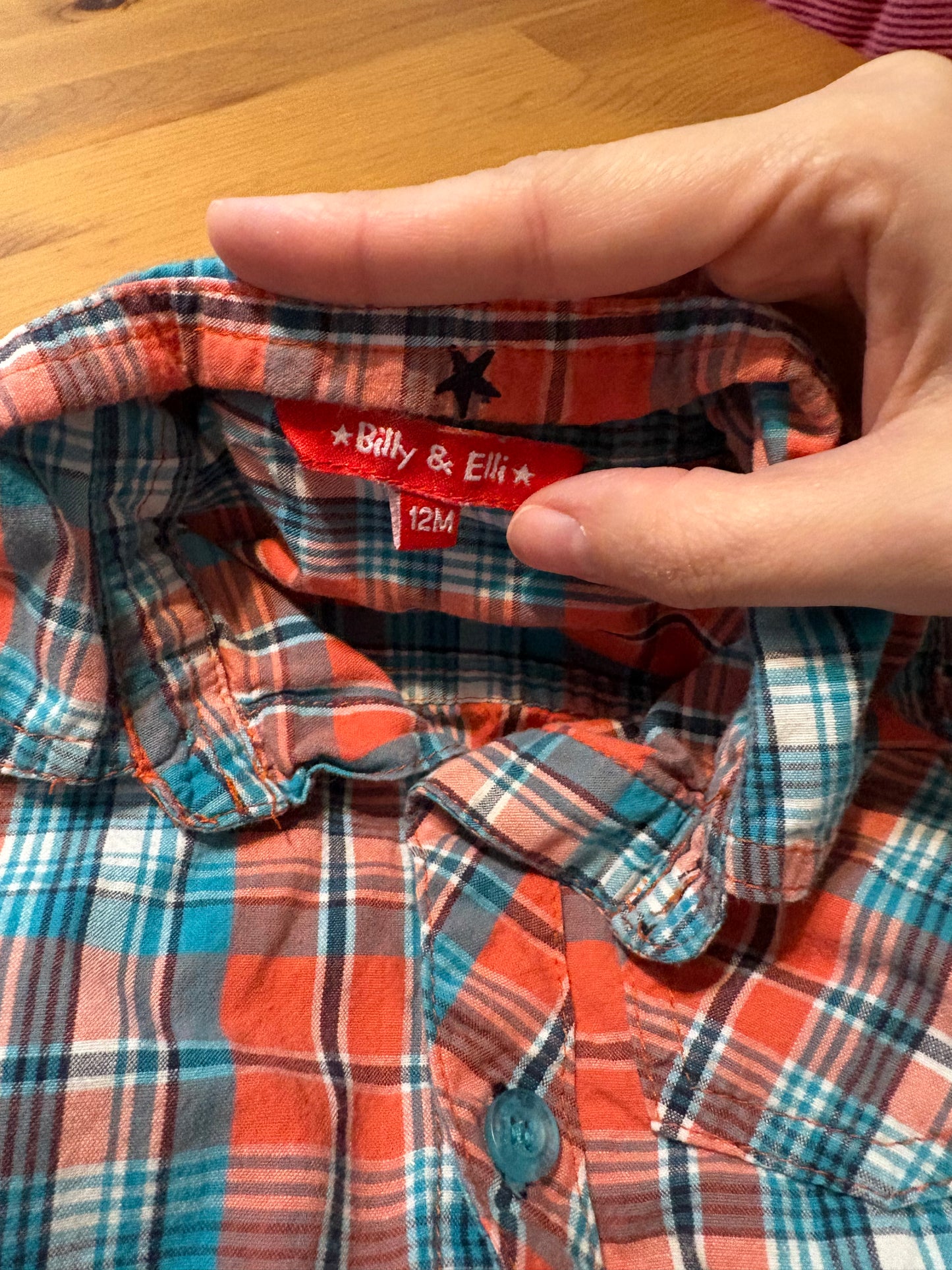 Chemise manche courte billy et eli 12 mois