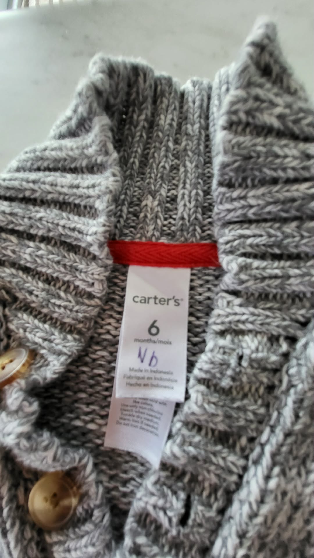 Une pièce tricot carter’s 6 mois