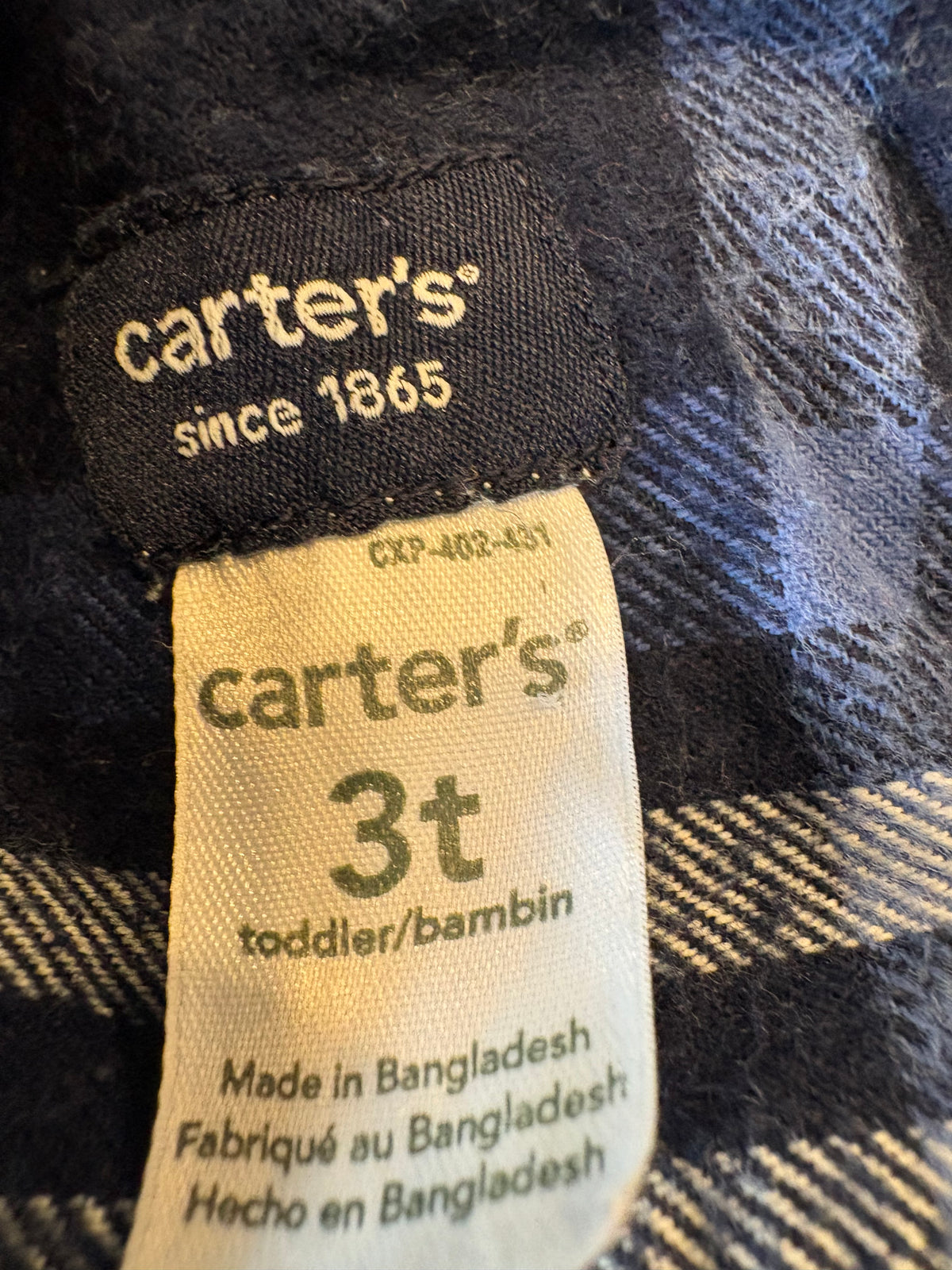 Chemise carter's 3T (CMHL)