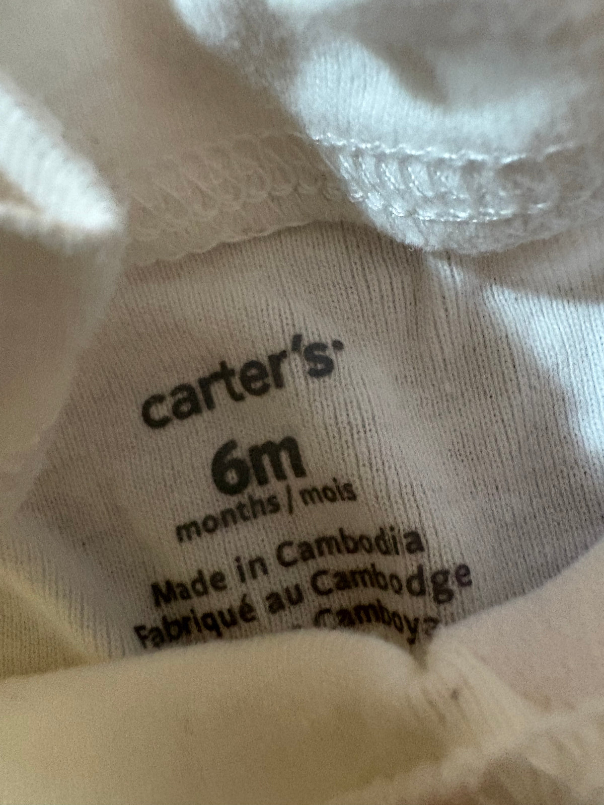 Chandail carter's 6 mois (cmb)*