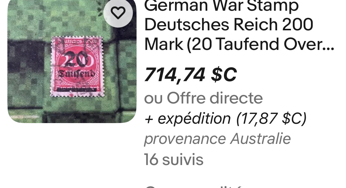 Collection de timbre valeur de 1000$ et plus