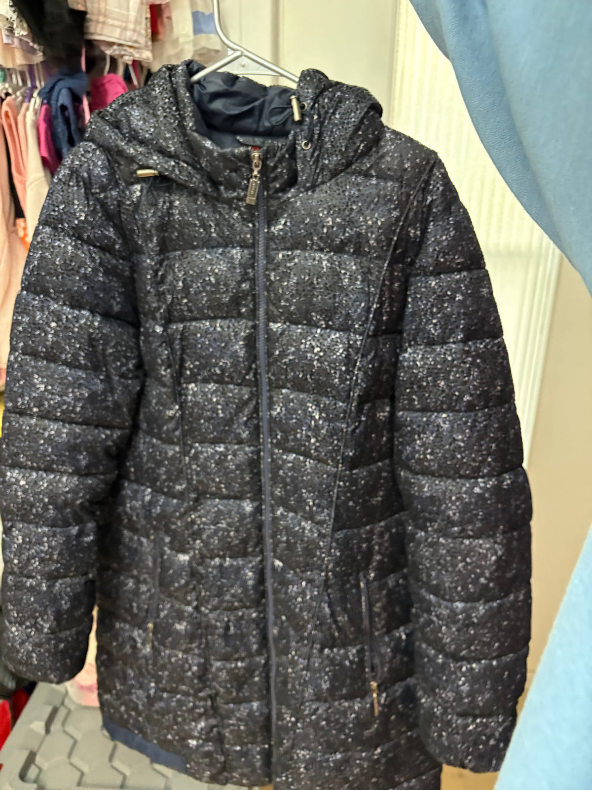 Manteau yest small marine et blanc
