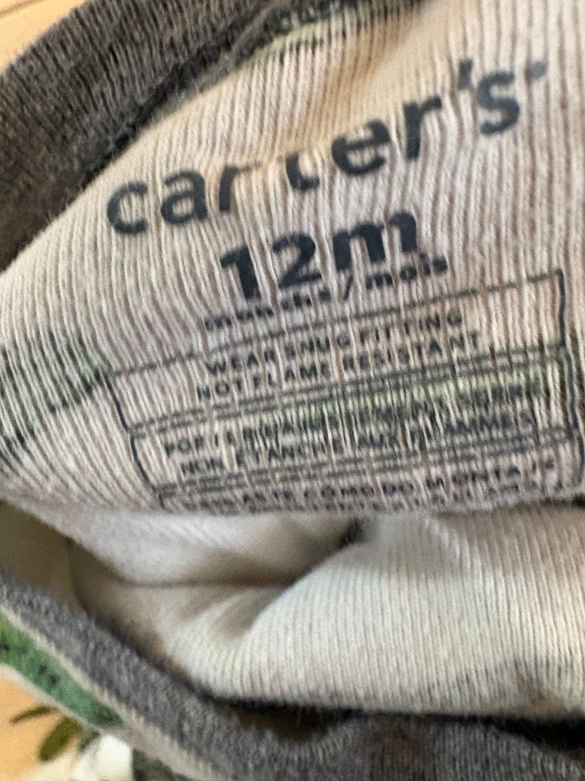 Pyjama carter's 12 mois (cmb)