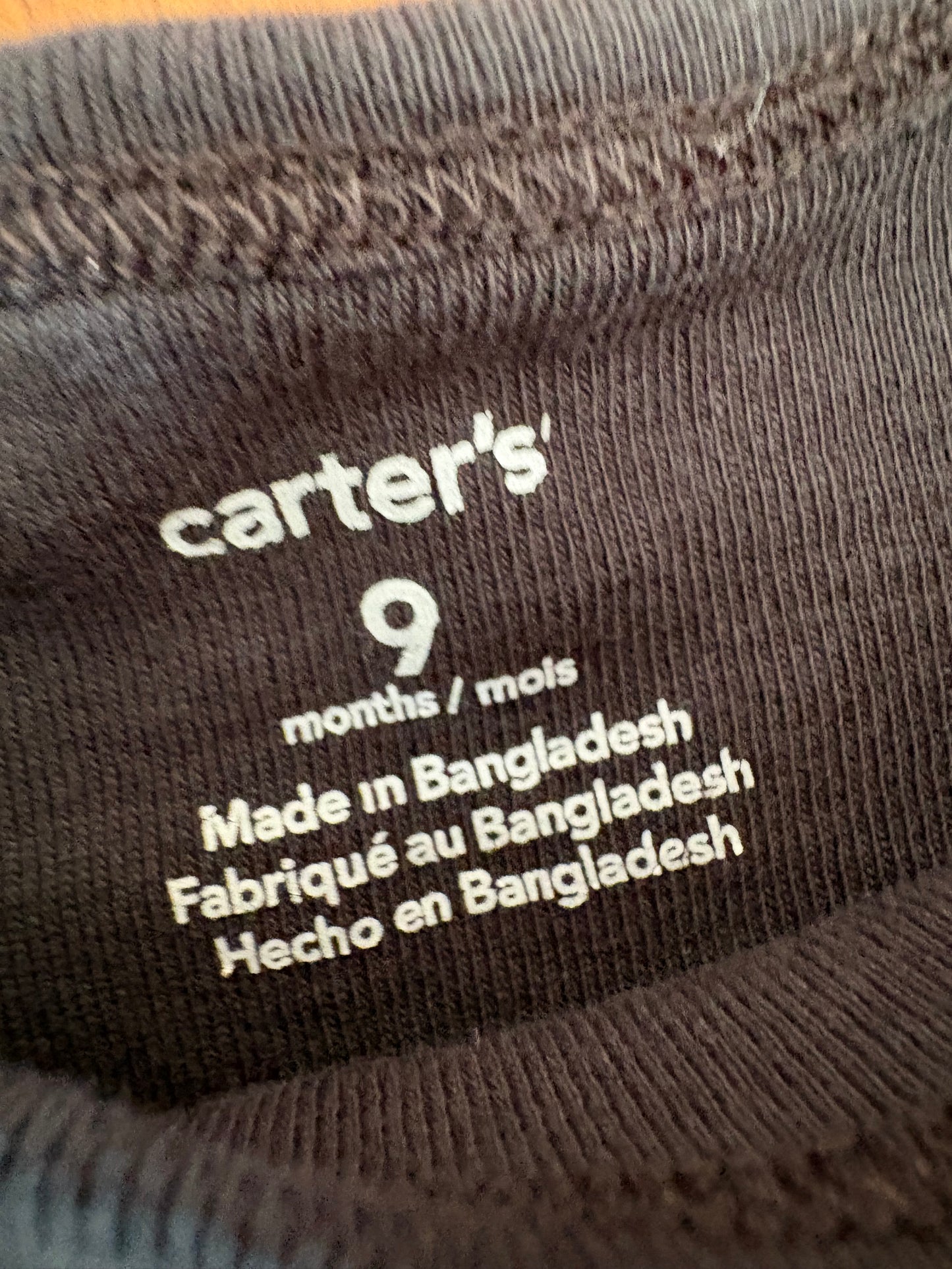 Chandail carter's 9 mois (cmb)