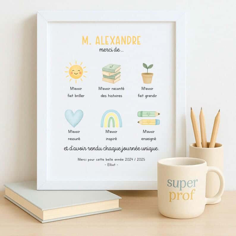 Affiche de remerciements « enseignant » 8x10