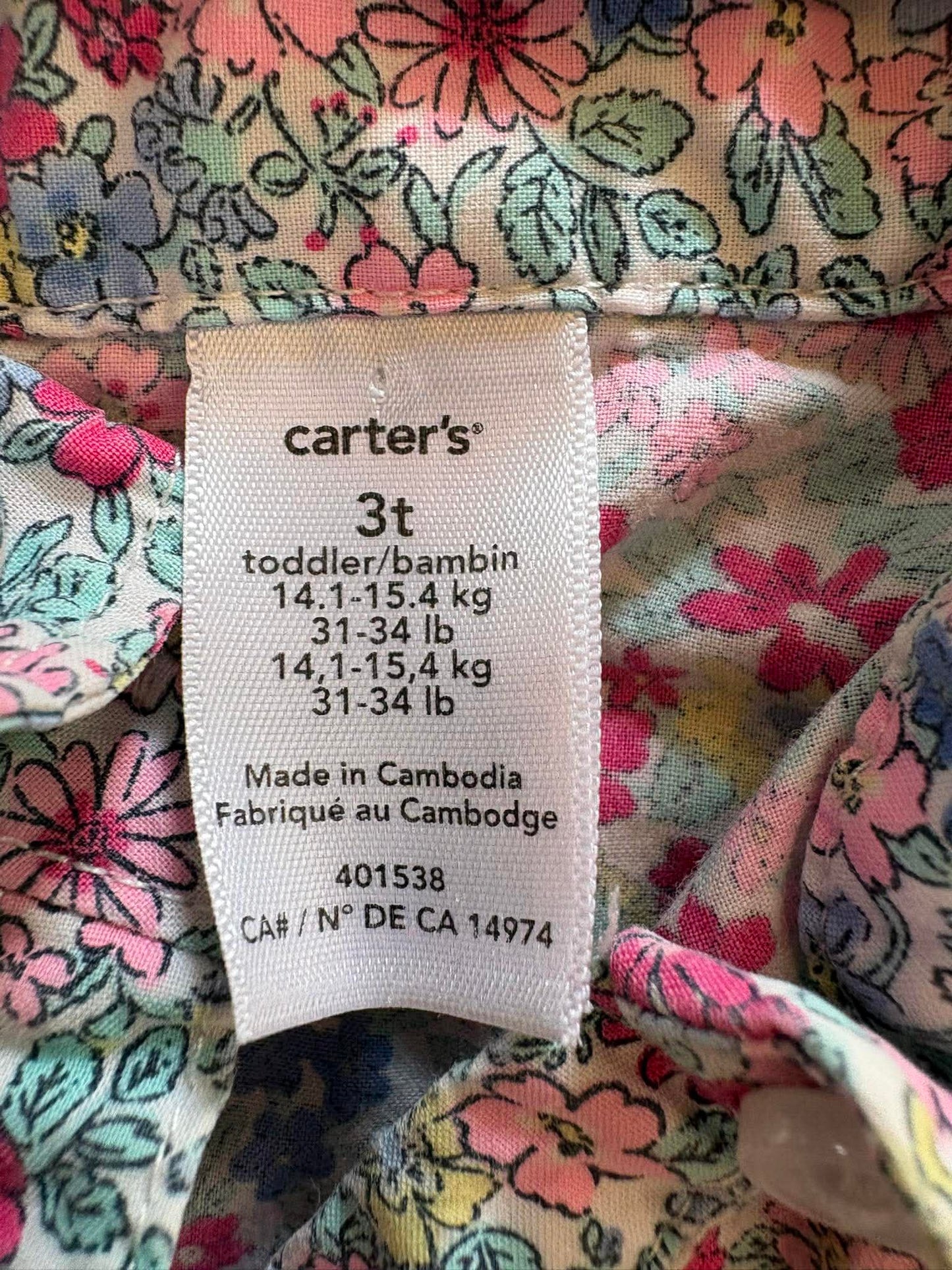 Robe carter’s 3 T (cmb)