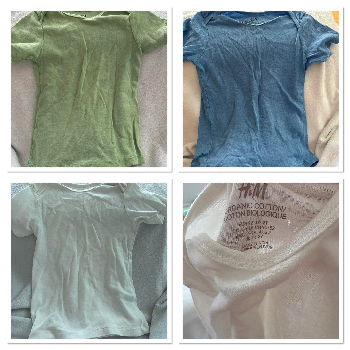 Ensemble 3 t-shirt h&m bio 1-2 ans