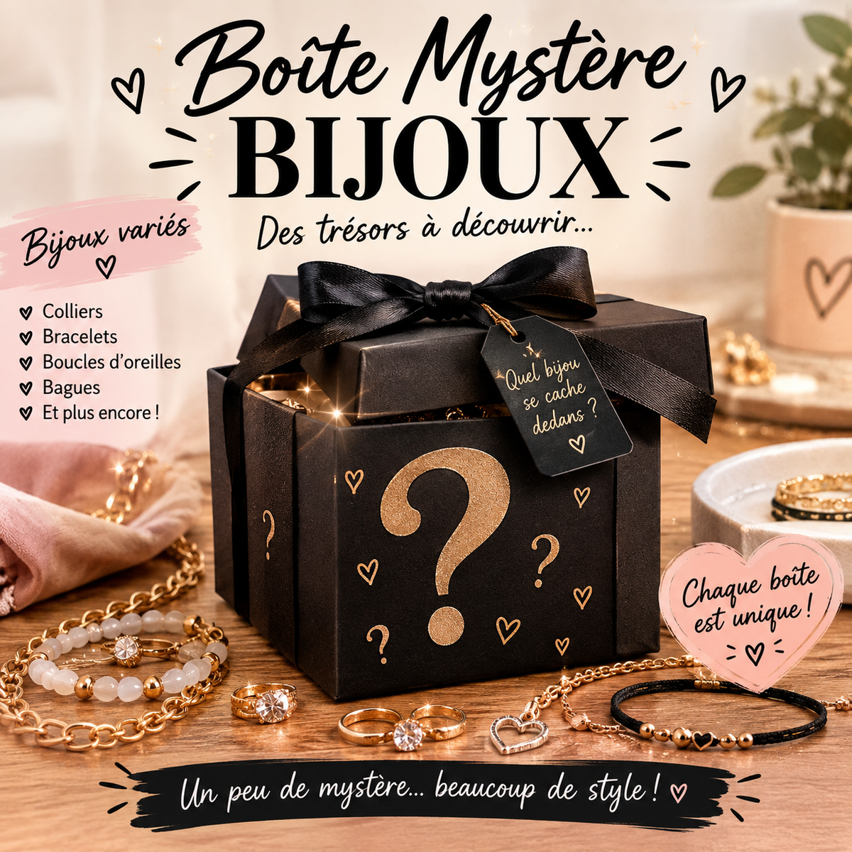 Boite mystère bijoux small/médium valeur 25$