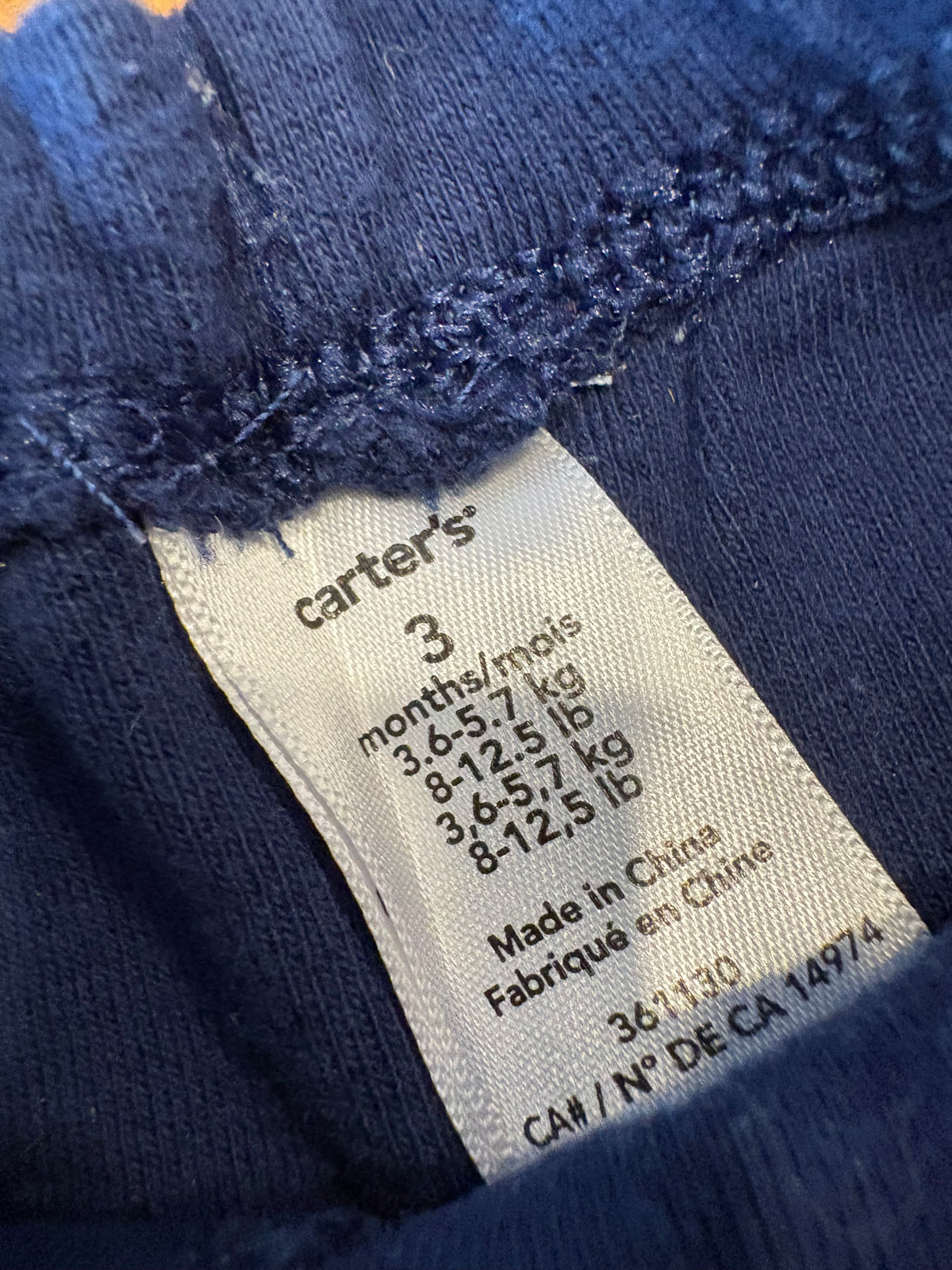 Pantalon carter's 3 mois (cmb)