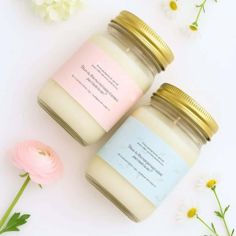 Étiquette autocollant pour chandelle Parrain marraine