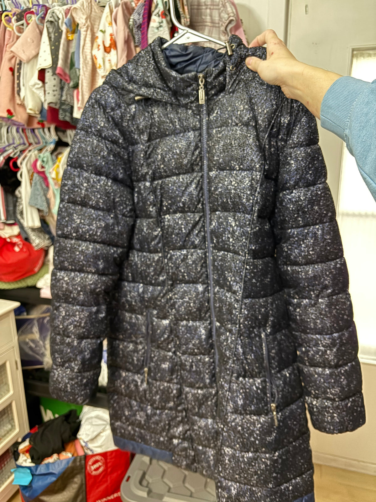 Manteau yest small marine et blanc