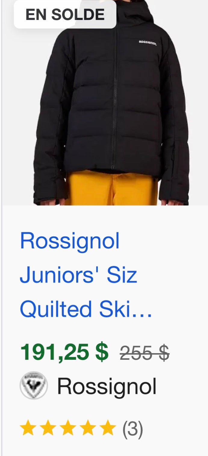 Manteau rossignol 12T valeur 255$ état neuf