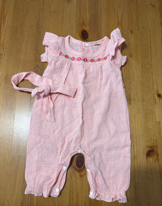 Ensemble barboteuse 12 mois en mousseline état neuf