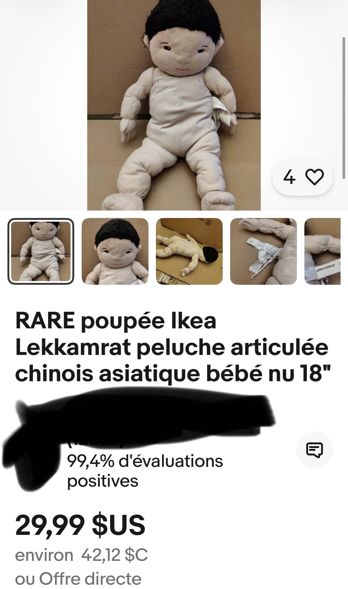 RARE Poupée discontinué ikea Lekkamrat valeur entre 40$ et 70$
