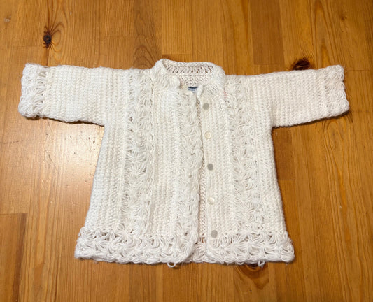 Veste 0-6 mois tricot vintage année 1930-40