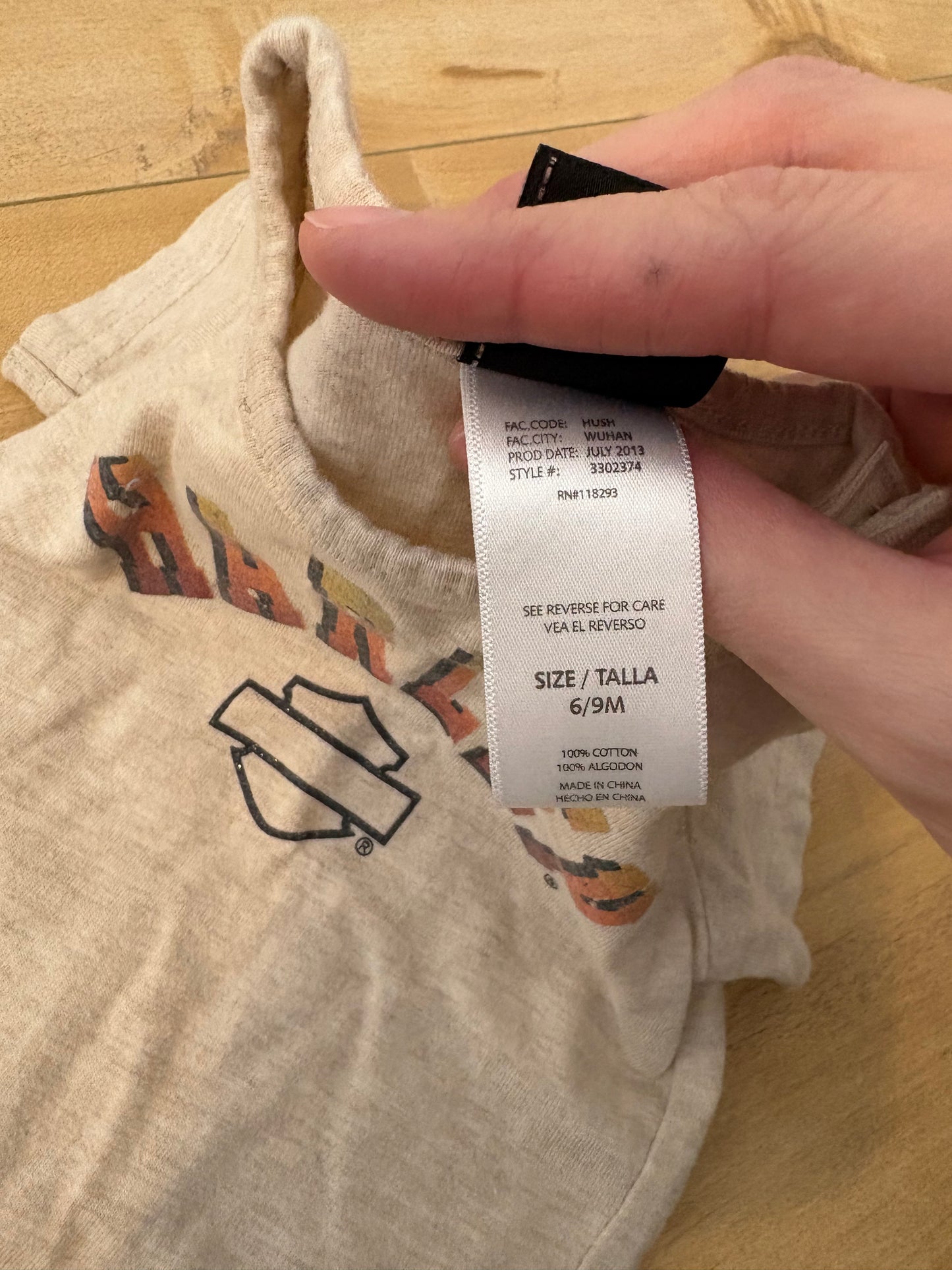 T-shirt harley-davidson 6-9 mois