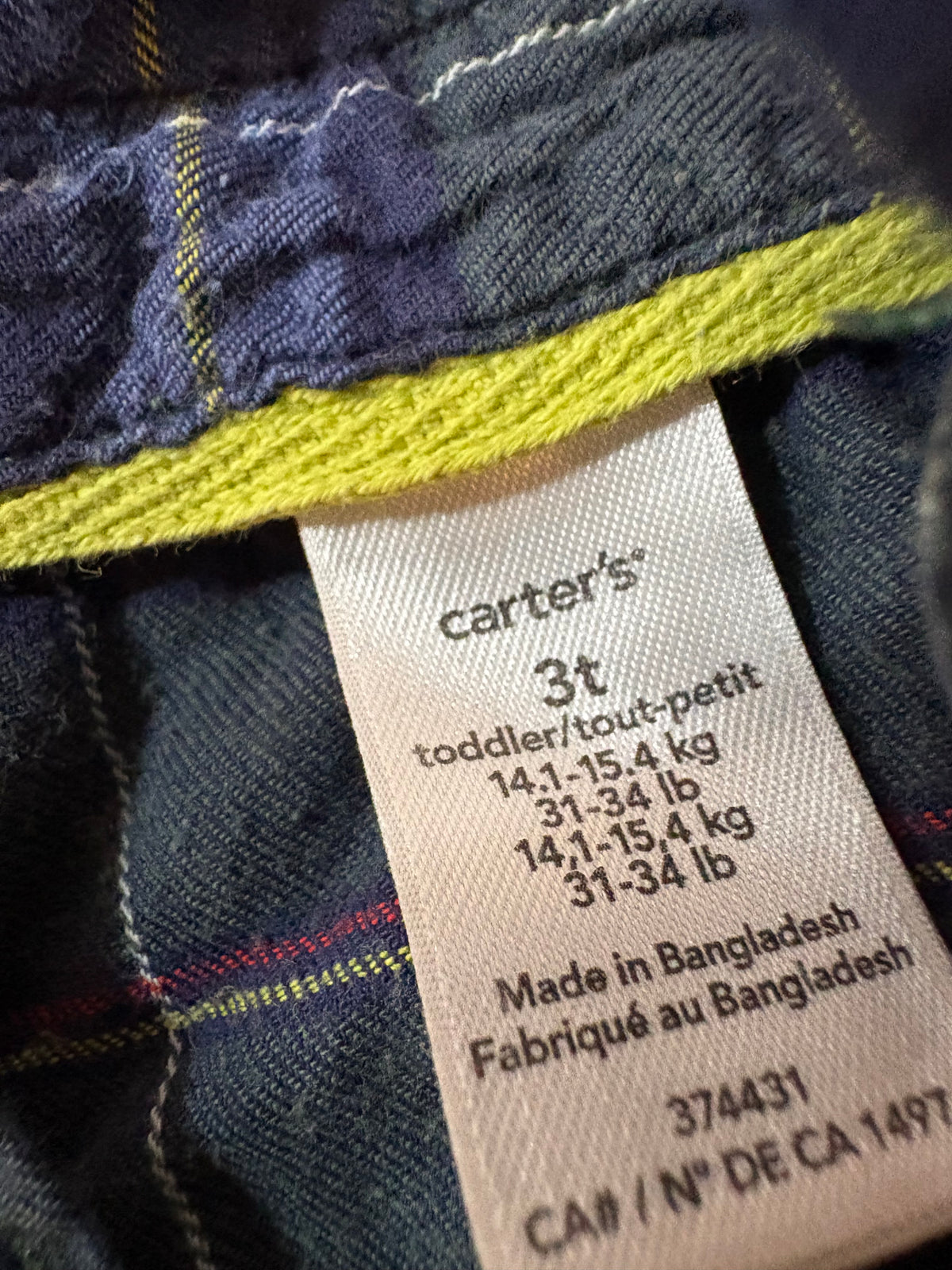 Chemise carter's 3T (cmb)