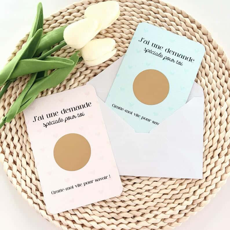 Carte à gratter Parrain/Marraine