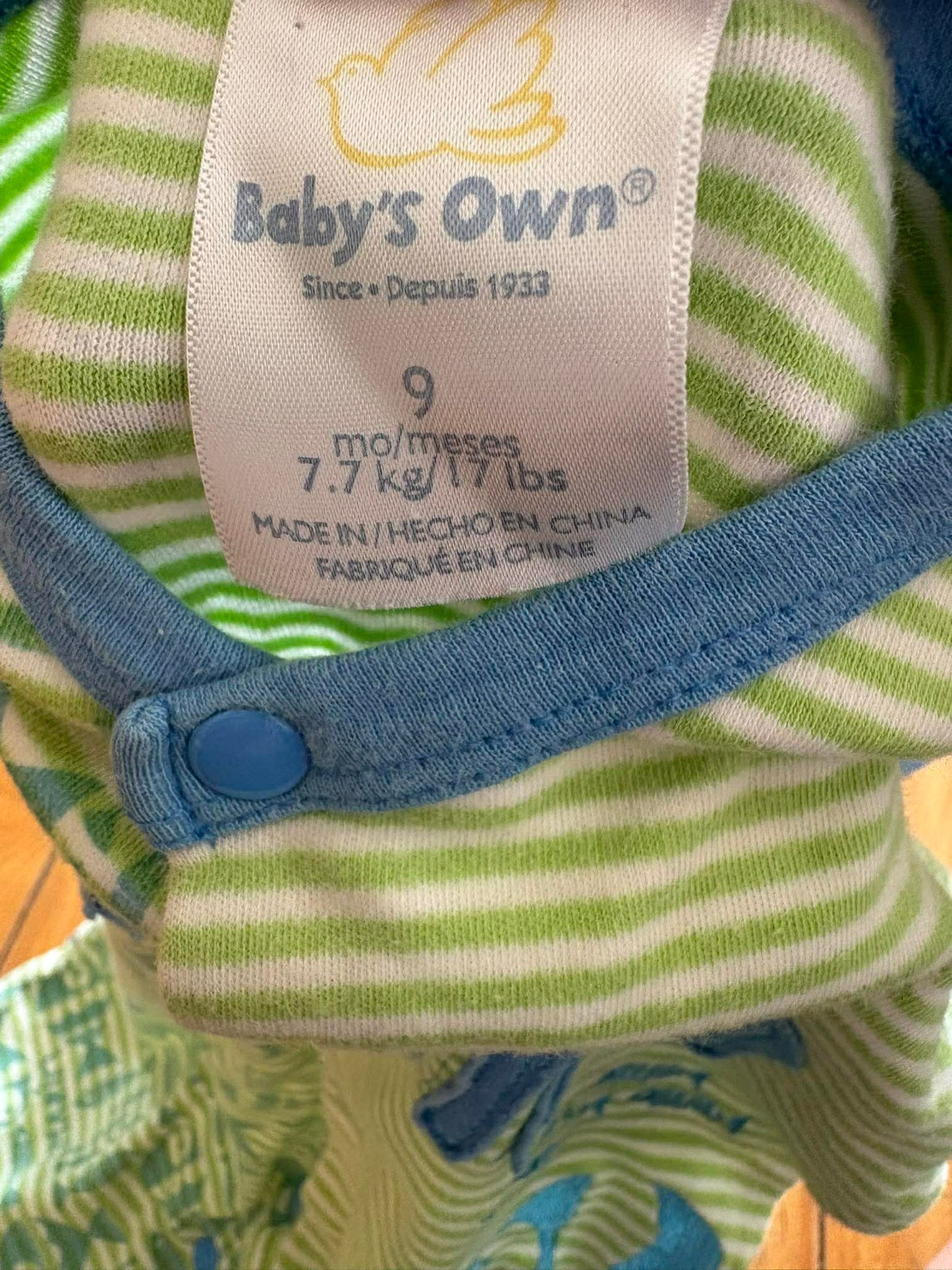Pyjama baby’s own 9 mois*