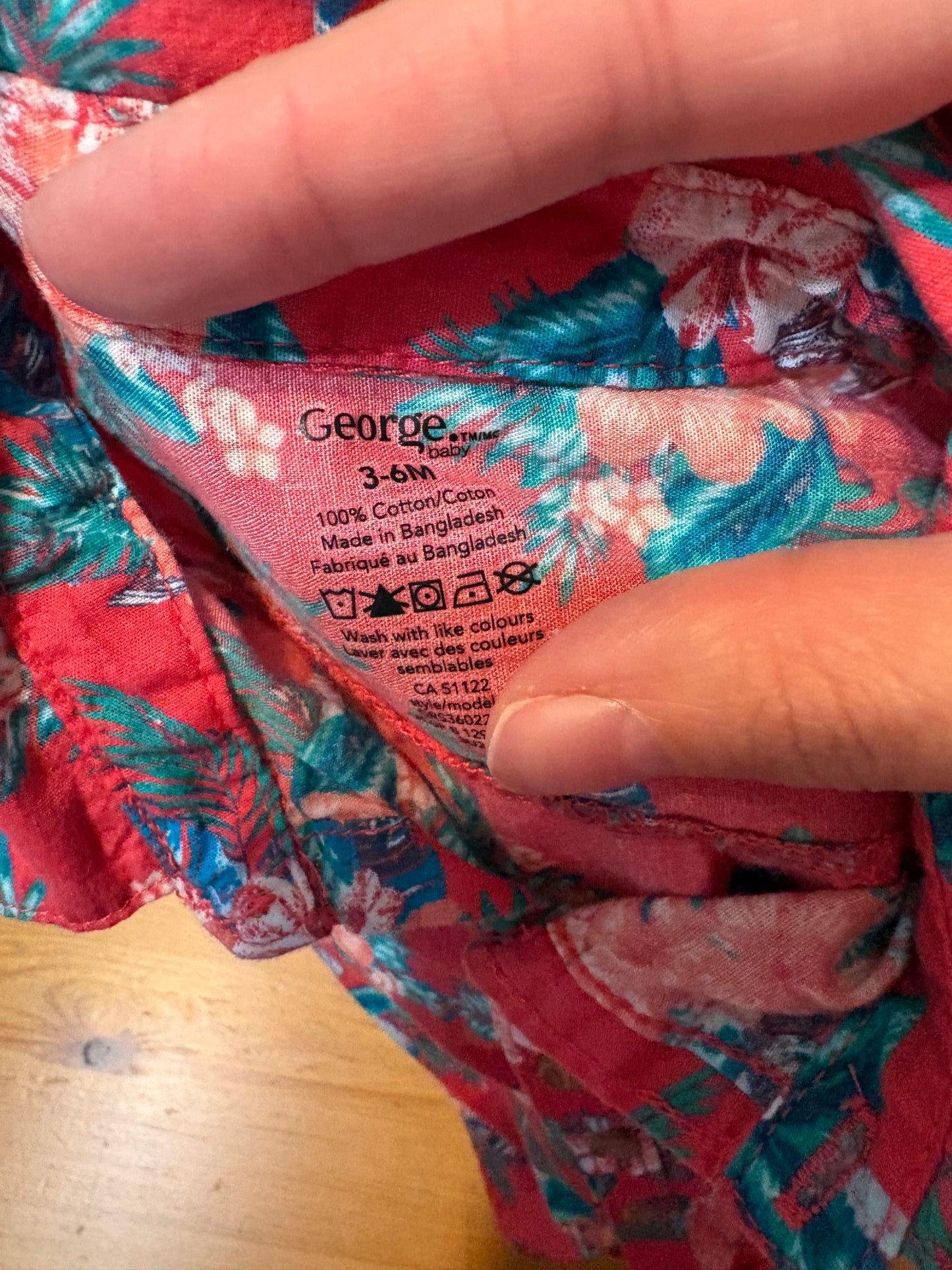 Chemise hawaïenne george 3-6 mois