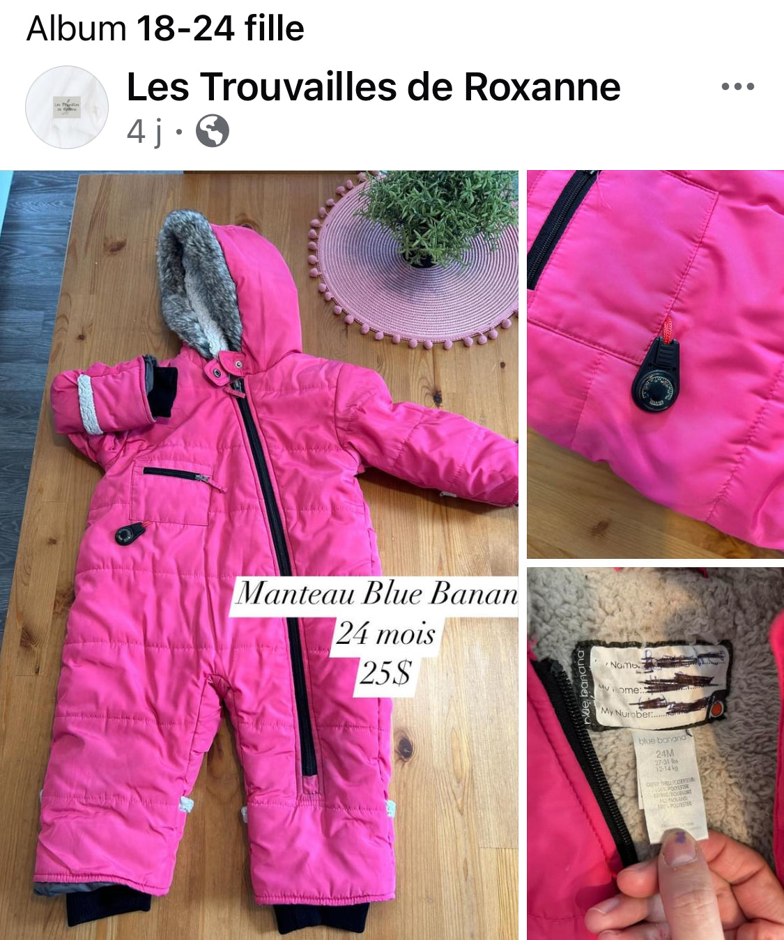 Manteau blue banana 24 mois