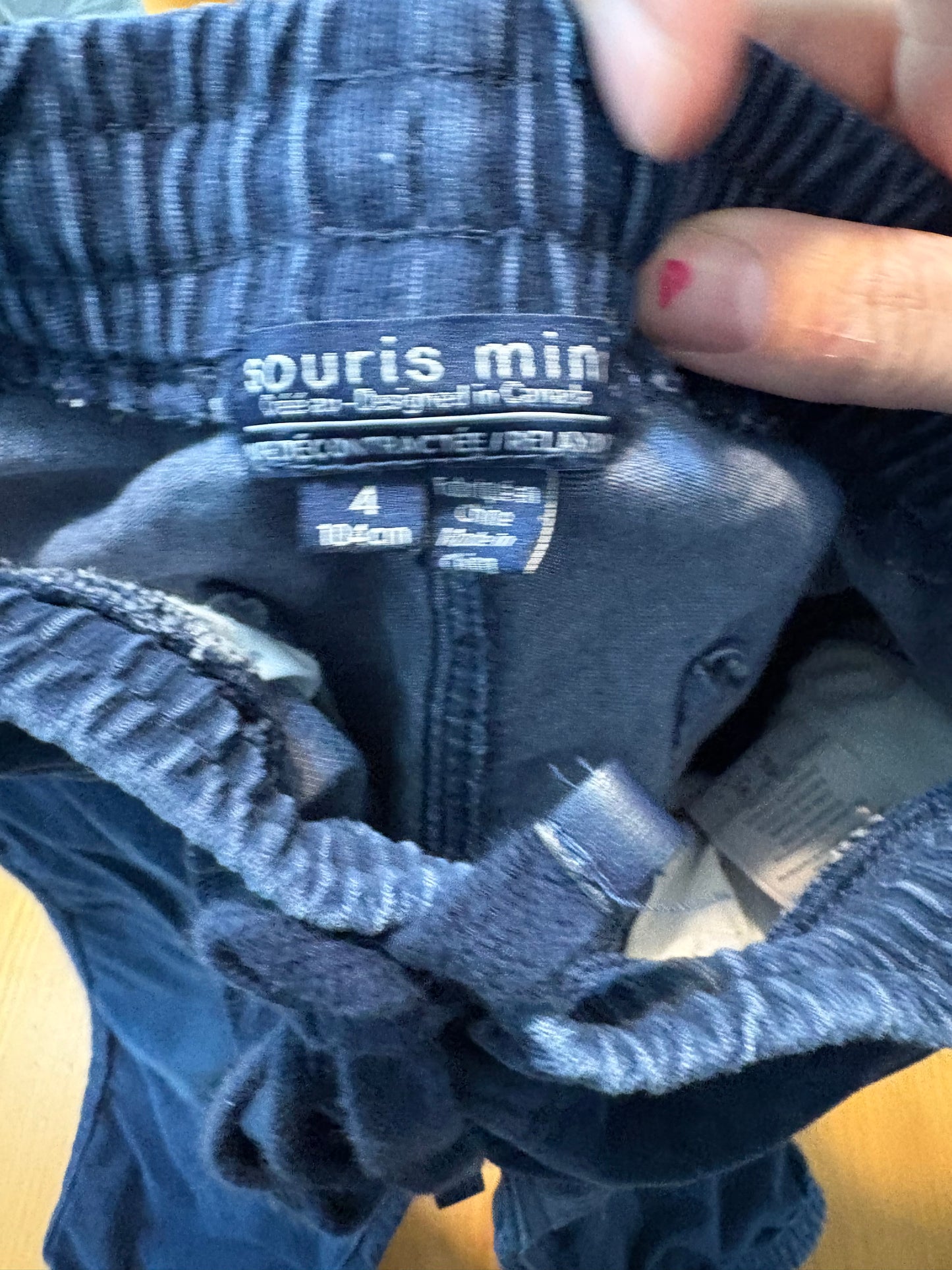 Pantalon souris mini 4 ans velour