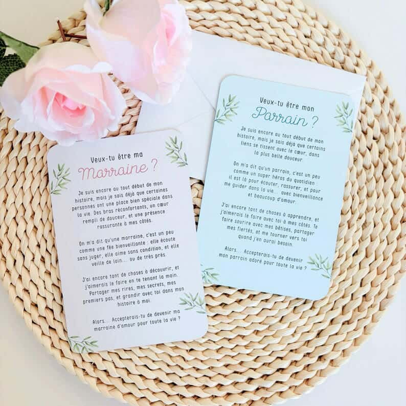 Carte demande spécial parrain/marraine