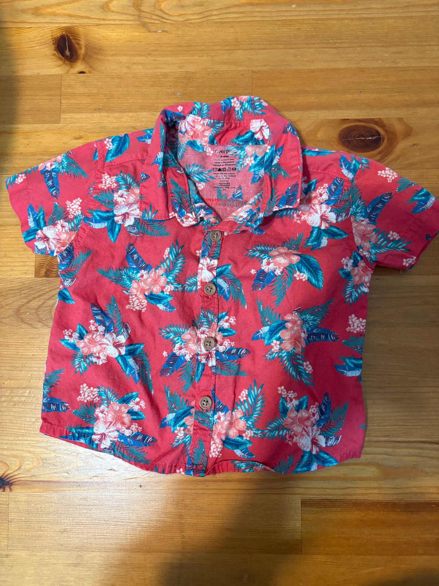 Chemise hawaïenne george 3-6 mois