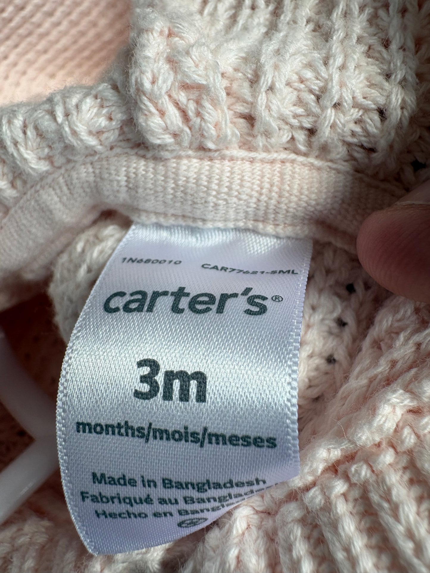 Veste tricot carter's 3 mois (cmb)