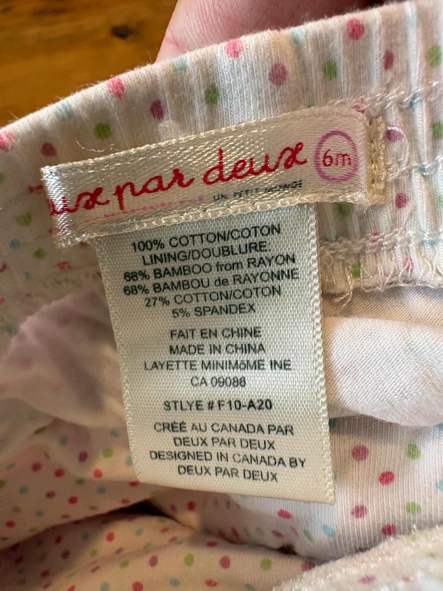 Pantalon deux par deux 6 mois