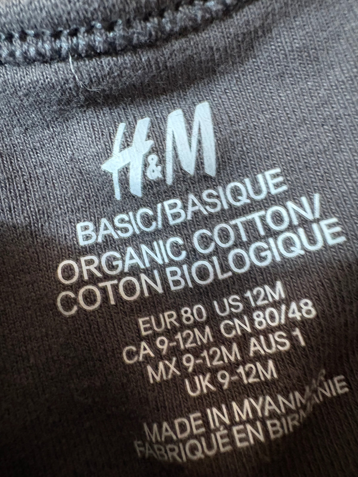 Cache couche h&m 9-12 mois (cmb)