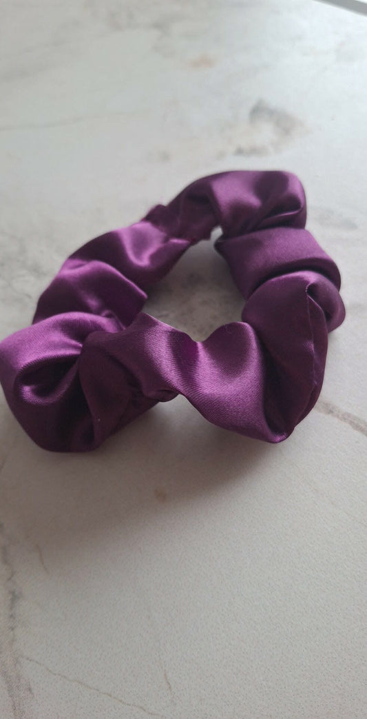 Chouchou en satin mauve