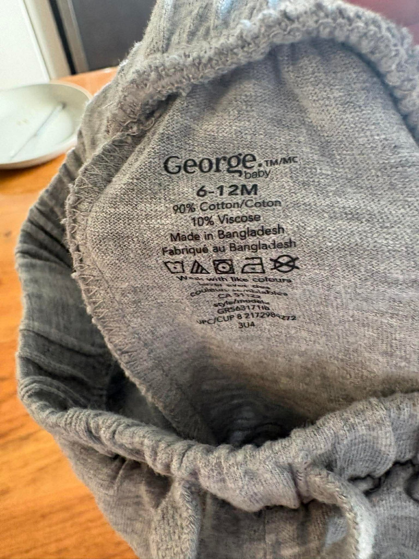 Short gris george 6-12 mois (cmb)