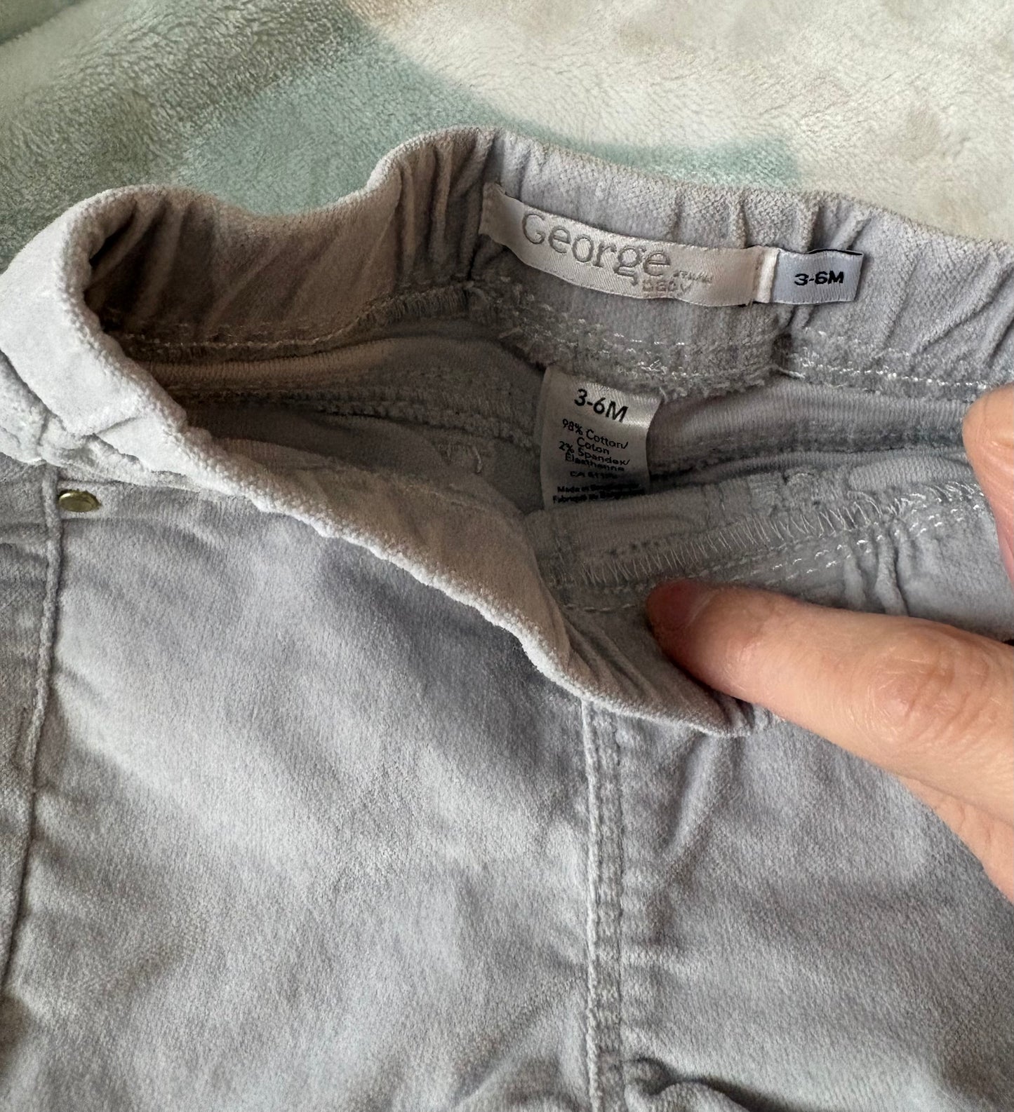pantalon velour george 3-6 mois