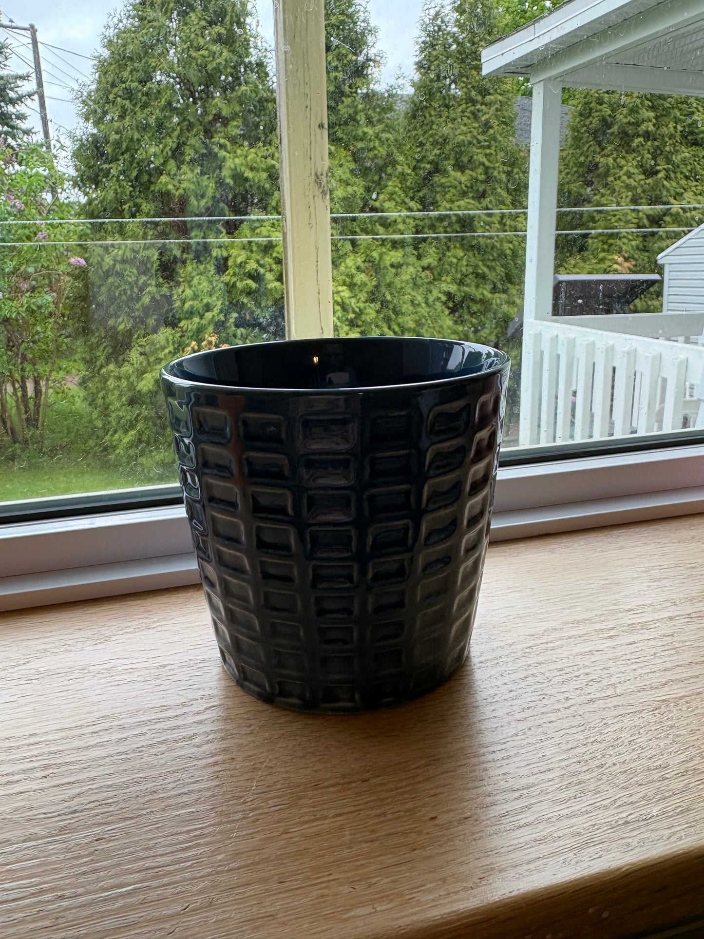 Petit pot céramique pour fleur bleu royal